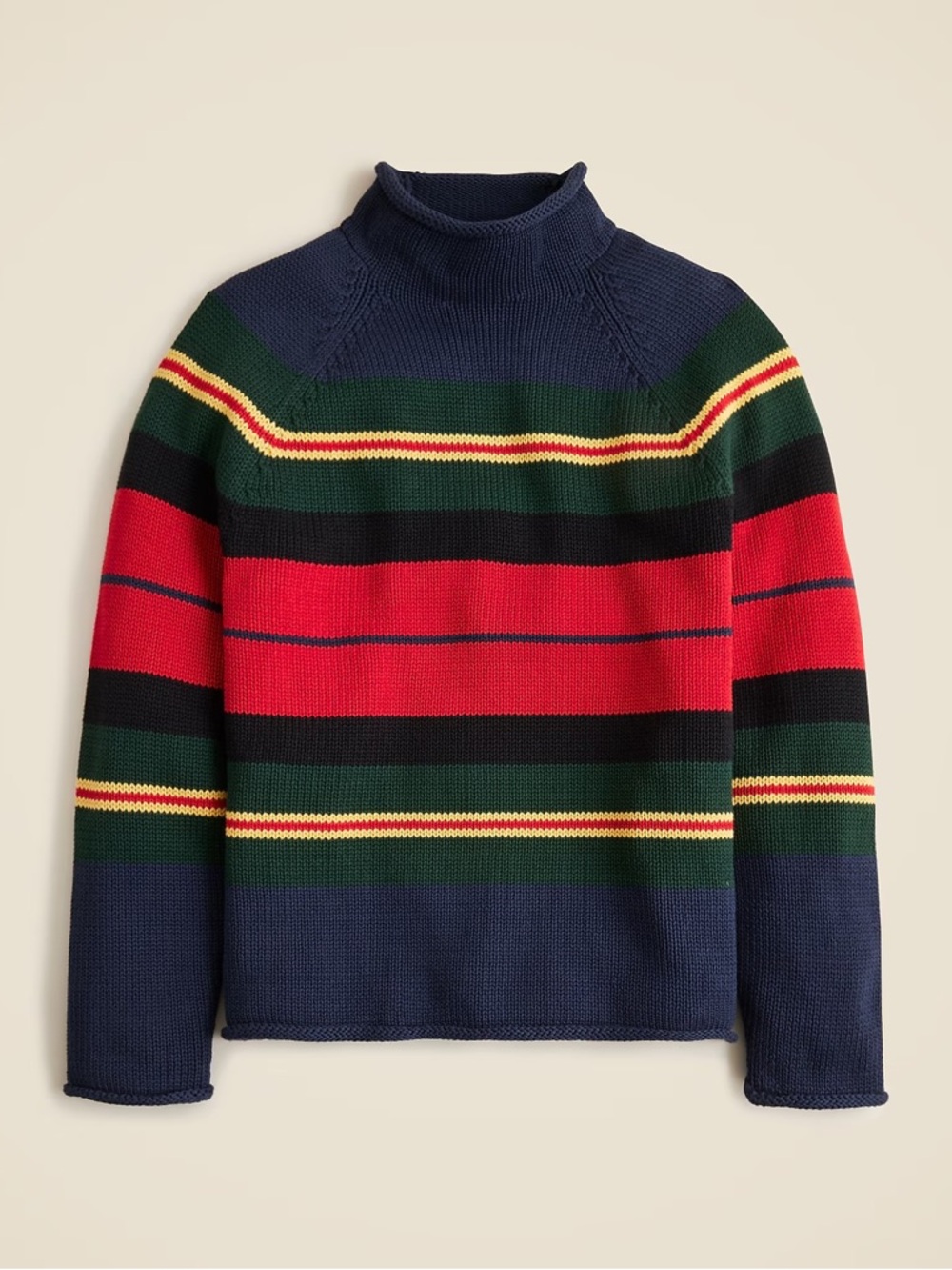 J.Crew 1988 Rollneck™ sweater in cotton rugby stripe